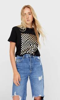 Stradivarius Футболка С Принтом Черный M