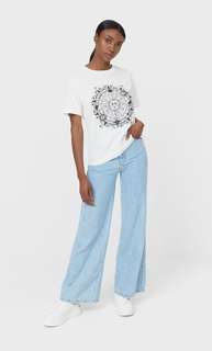 Stradivarius Футболка С Рельефным Принтом «Мистика» Цвет Небеленого Полотна S