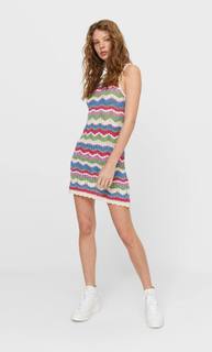 Stradivarius Платье Из Кружева Кроше С Узором Зигзаг Цвет Фуксии M