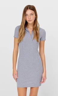 Stradivarius Платье В Стиле Поло Пестро-Серый S