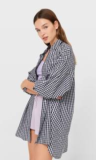 Stradivarius Рубашка Объемного Кроя Из Поплина Черный Xs