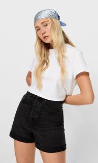 Stradivarius Шорты Mom Fit С Эффектом Потертости 40