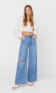 Stradivarius Топ Из Мягкой Ткани Цвет Небеленого Полотна M