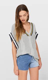 Stradivarius Жилет В Стиле Колледж Пестро-Серый Xl