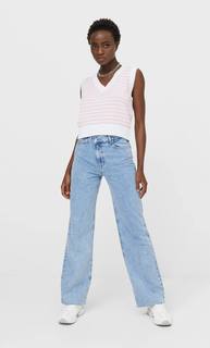 Stradivarius Жилет Из Рельефного Трикотажа Ярко-Розовый S