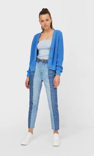 Stradivarius Базовый Кардиган С Застежкой На Пуговицы Синий Xs
