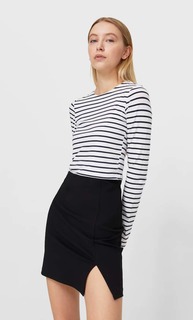 Stradivarius Трикотажная Мини-Юбка Черный Xl