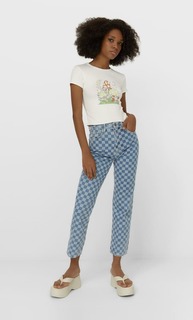 Stradivarius Футболка С Принтом В Стиле 70-Х Цвет Небеленого Полотна Xl