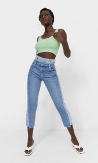 Stradivarius Укороченный Топ На Бретелях Аквамарин Xl