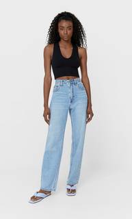 Stradivarius Бесшовный Топ С Узором «Косы» Черный Xl