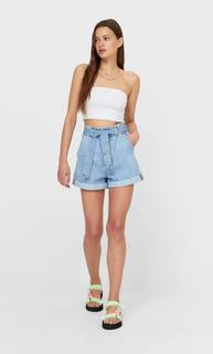 Stradivarius Шорты Свободного Кроя Деним Xl