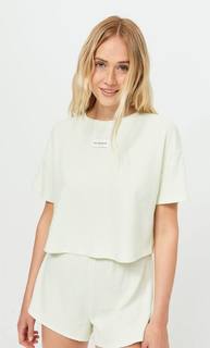 Stradivarius Футболка Из Рифленого Трикотажа Аквамарин S
