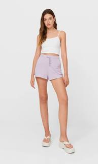 Stradivarius Шорты Из Мягкой Ткани Multicolor L