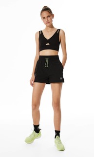 Stradivarius Спортивный Топ С Вырезами Черный Xl