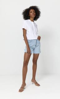 Stradivarius Укороченное Базовое Поло Белый Xl