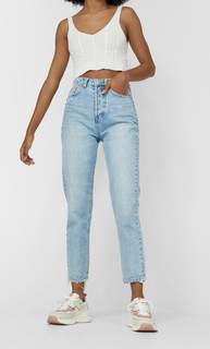 Stradivarius Джинсы Mom Fit Светлый Деним 32