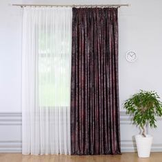 Штора готовая Pikamo 280x200см, цвет бордовый