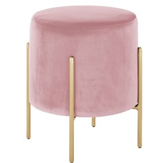 Пуф Baltimore розовый велюр StoreForHome / A-8823-PINK-GOLD