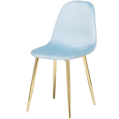 Стул Lilla голубой велюр с золотыми ножками StoreForHome / SF-400-LIGHT-BLUE