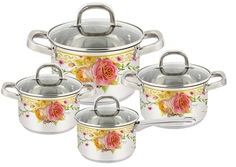 Набор кастрюль Pomi dOro P-640552 Fiore rose и соусник