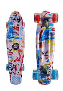Скейт Cruiser Board "Street Hit" Graphics Граффити со светящимися колесами