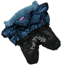 Комбинезон для собак FOR MY DOGS FW924-2020, мужской, синий, 10Chh, длина спины 24 см