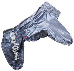 Дождевик для собак FOR MY DOGS 400SS-2019, мужской, серый, B2, длина спины 45 см