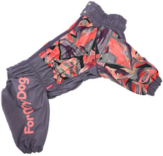 Дождевик для собак FOR MY DOGS 479SS-2020, женский, розовый, серый, A3, длина спины 40 см