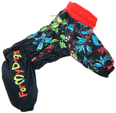 Дождевик для собак FOR MY DOGS 396SS-2019, женский, черный, красный, A1, длина спины 30 см