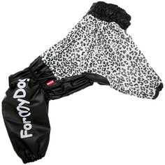 Дождевик для собак FOR MY DOGS Лео, женский, черный, B3, длина спины 50 см