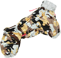 Дождевик для собак FOR MY DOGS Камуфляж, мужской, золотистый, 12, длина спины 27 см