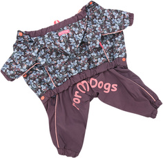 Дождевик для собак FOR MY DOGS 445SS-2020, женский, розовый, серый, 10Chh, спина 24 см