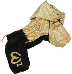 Дождевик для собак FOR MY DOGS FW510-2018, женский, черный, золотистый, 14, спина 30 см