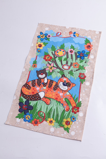 Кухонное полотенце "Кошка и котенок" Pastel