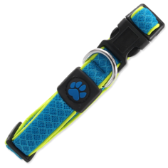 Ошейник для собак повседневный Dog Fantasy Fluffy Reflective , обхват шеи 28-40 см, синий