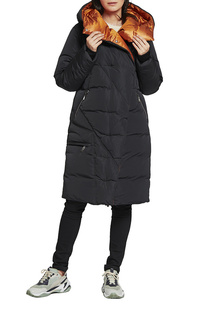 Пуховик-пальто женский D`imma 2101 черный 58