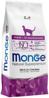 Сухой корм для кошек Monge ADULT , курица, 1.5кг