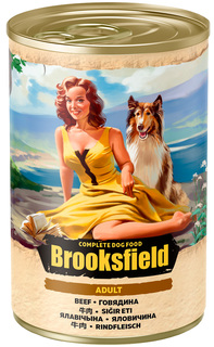 Влажный корм для собак BROOKSFIELD ADULT , говядина, рис, 12шт, 400г
