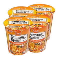 Лапша быстрого приготовления Ramen со вкусом курицы Samyang, стакан 65 г х 4 шт