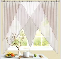 Штора для кухни Nivasan Мираж серый на ленте