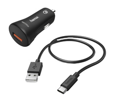 Сетевое зарядное устройство Hama QC 3A USB Type C Black (00183231)