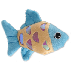 Мягкая игрушка для кошек Magic Cat плюшевая рыбка с кошачьей мятой микс 10см, разноцветный