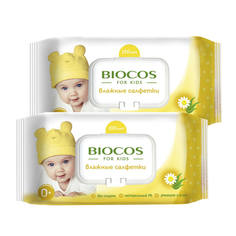 Влажные салфетки BioCos, для детей с клапаном 200 шт.