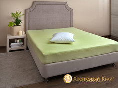 Простыня на резинке Хлопковый Край 200x200 см зеленый