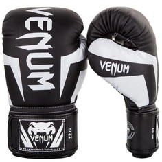 Боксерские перчатки Venum Elite черные/белые 10 унций