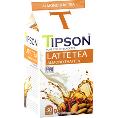 Чай черный Tipson "Латте чай | Тайский миндальный чай", с добавками, 30 пакетиков