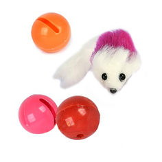 Мяч, мягкая игрушка для кошек ADEL CAT, 3 звенящих шарика+ пушистая мышка, разноцветный