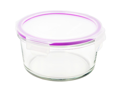 Контейнер пищевой "Eley", круглый, цвет: баклажан , 830 мл