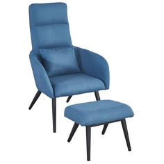 Кресло с подставкой для ног и подушкой Berg Bridjet, голубой