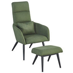 Кресло с подставкой для ног и подушкой Berg Bridjet, зеленый